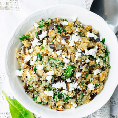 Eggplant & Feta Quinoa Salad Bowl Recipe