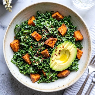 Warm Sweet Potato & Kale Salad (Menopause Friendly Recipe)