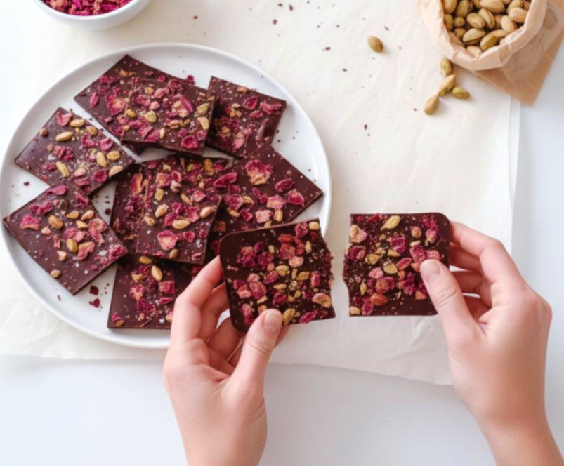 Ovulation-friendly Raw Chocolate Bark Recipe With Collagen & Probiotics For Cravings & A No Sugar Treat