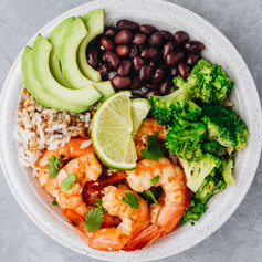 The Almost Vegan Prawn Buddha Bowl