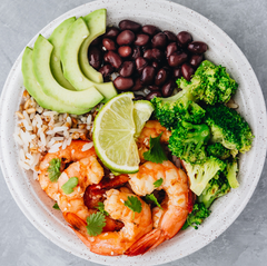 The Almost Vegan Prawn Buddha Bowl