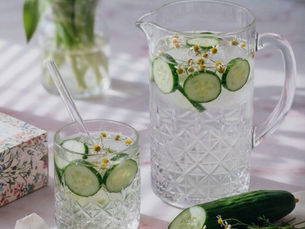 Cucumber & Chamomile Water, One Of 12 Infused Water Recipes For Glowing Skin In Midlife