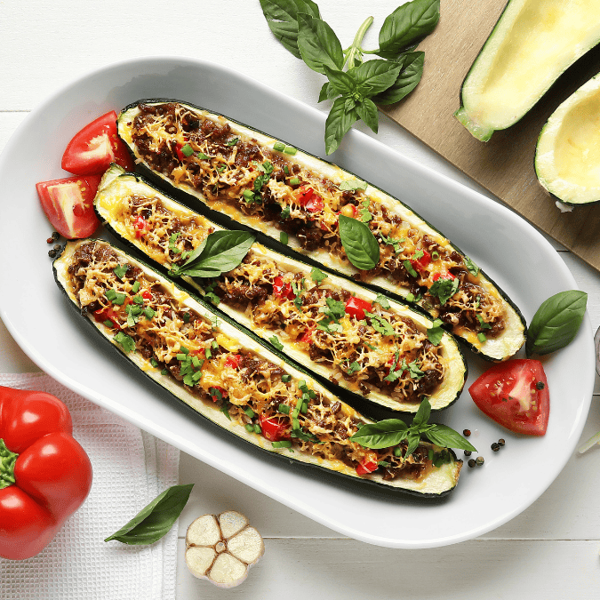 Low Carb Baked Zucchini Taco Boats For Summer Weight Loss