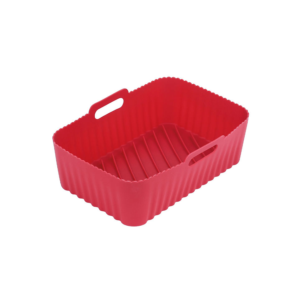 Utensílio Forma Retangular 22x14cm Silicone Vermelho para Air Fryer