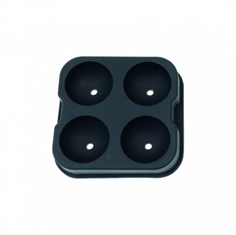 Utensílio Forma de Gelo Silicone 4 Cubos Redondo Preto