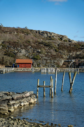 Båthuset och bryggor