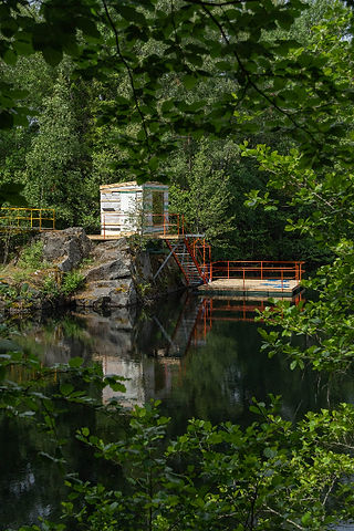 Bastu vid stenbrott