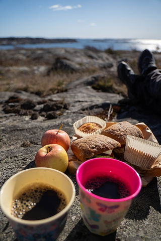 Fika på klippor