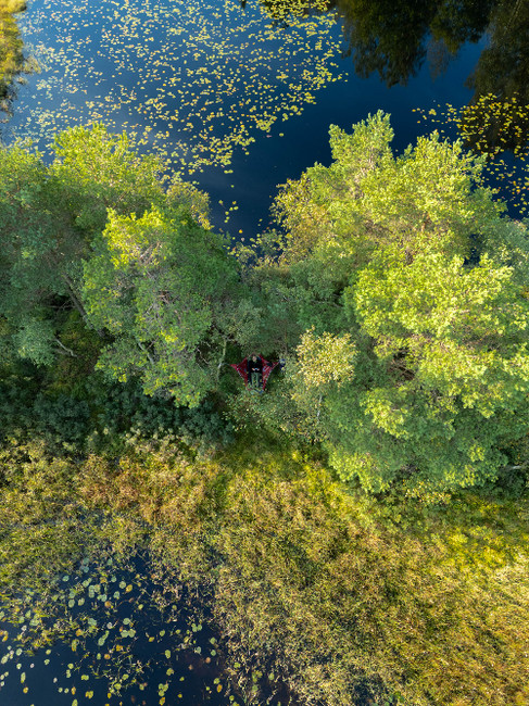 Drönarbild över sjöar