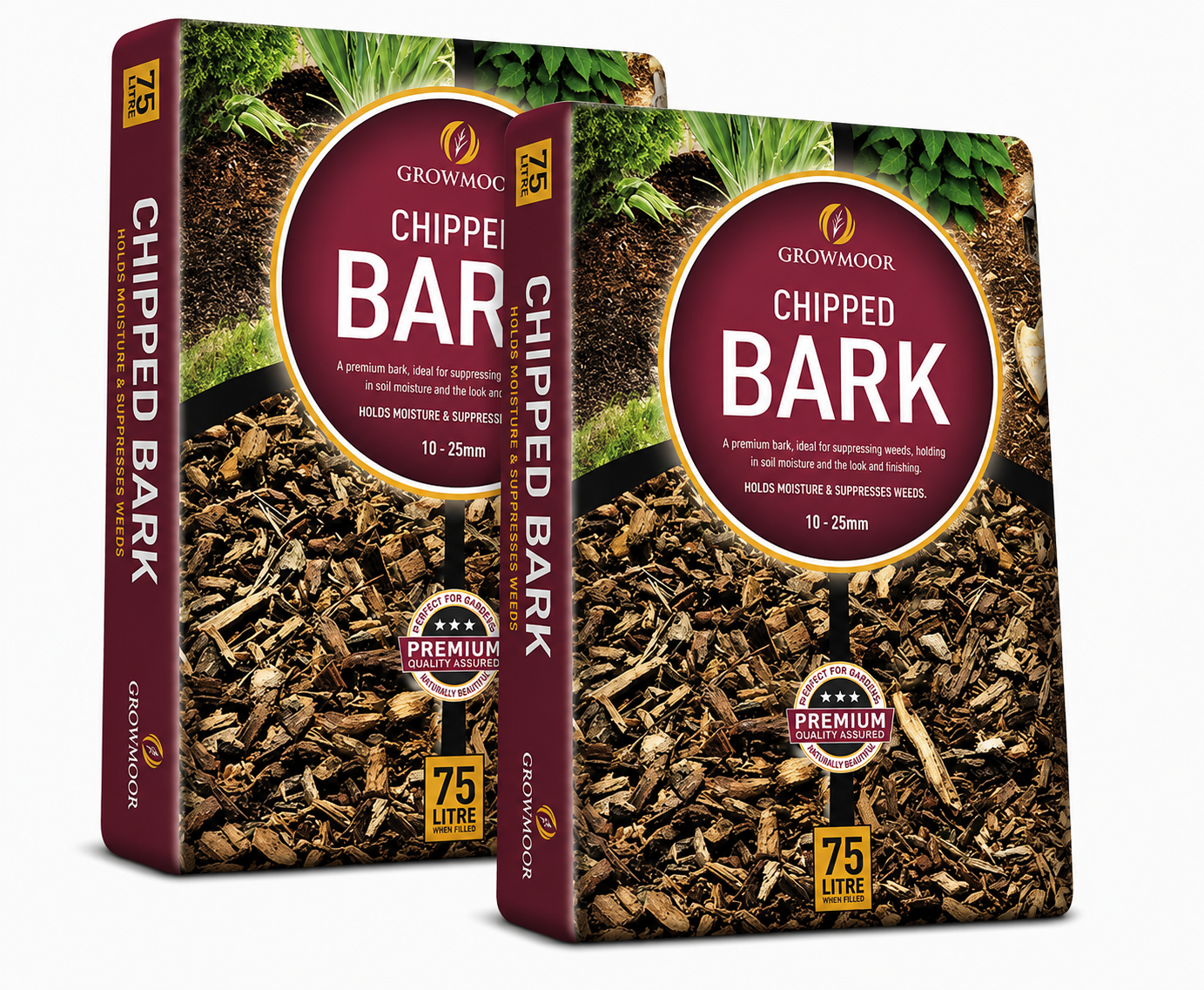 2 x 75L Chipped Bark (Growmoor)