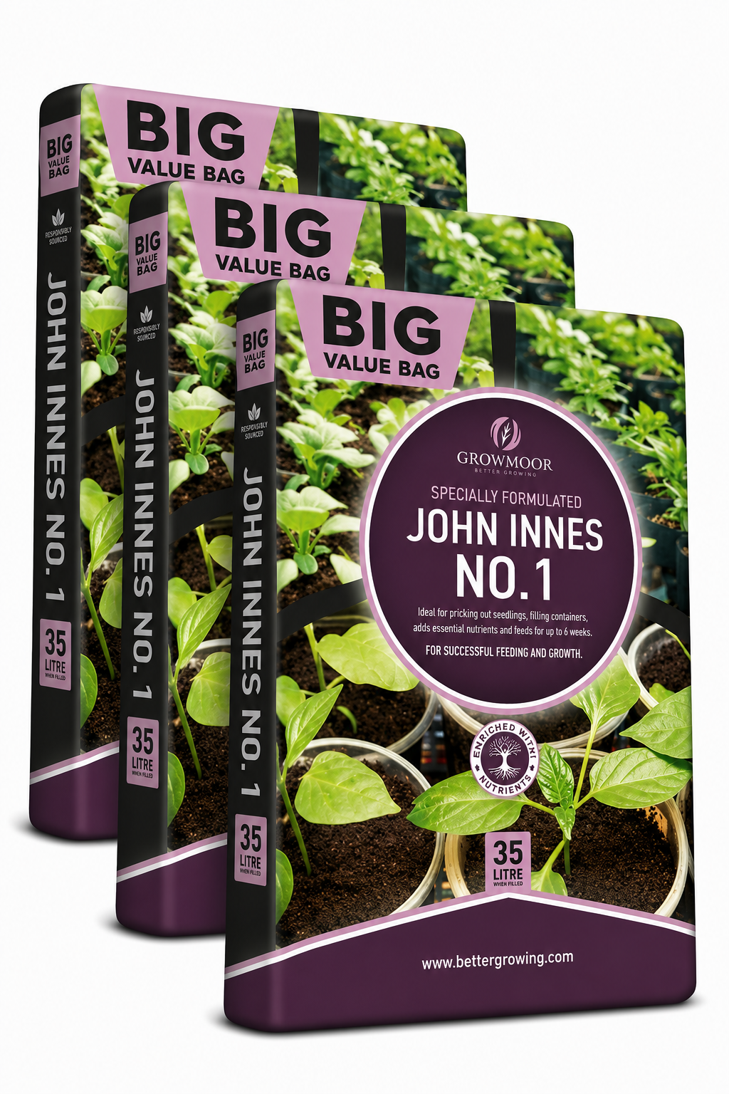 3 x 35L John Innes No.1 Compost