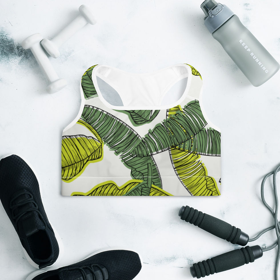 Thumbnail: Chardonnay Leaves Padded Sports Bra