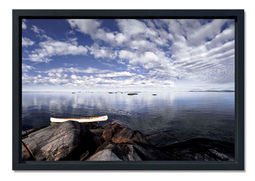 Canoe at the shore of Georgian Bay by Janusz Wrobel, photographer based in Cambridge, Ontario.
