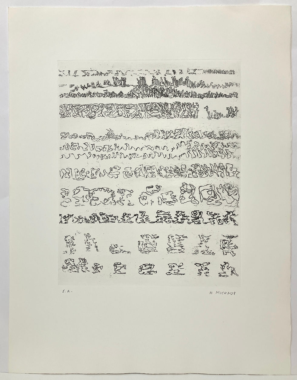 Henri Michaux (1899-1984). Sans titre, 1966. Verni mou.