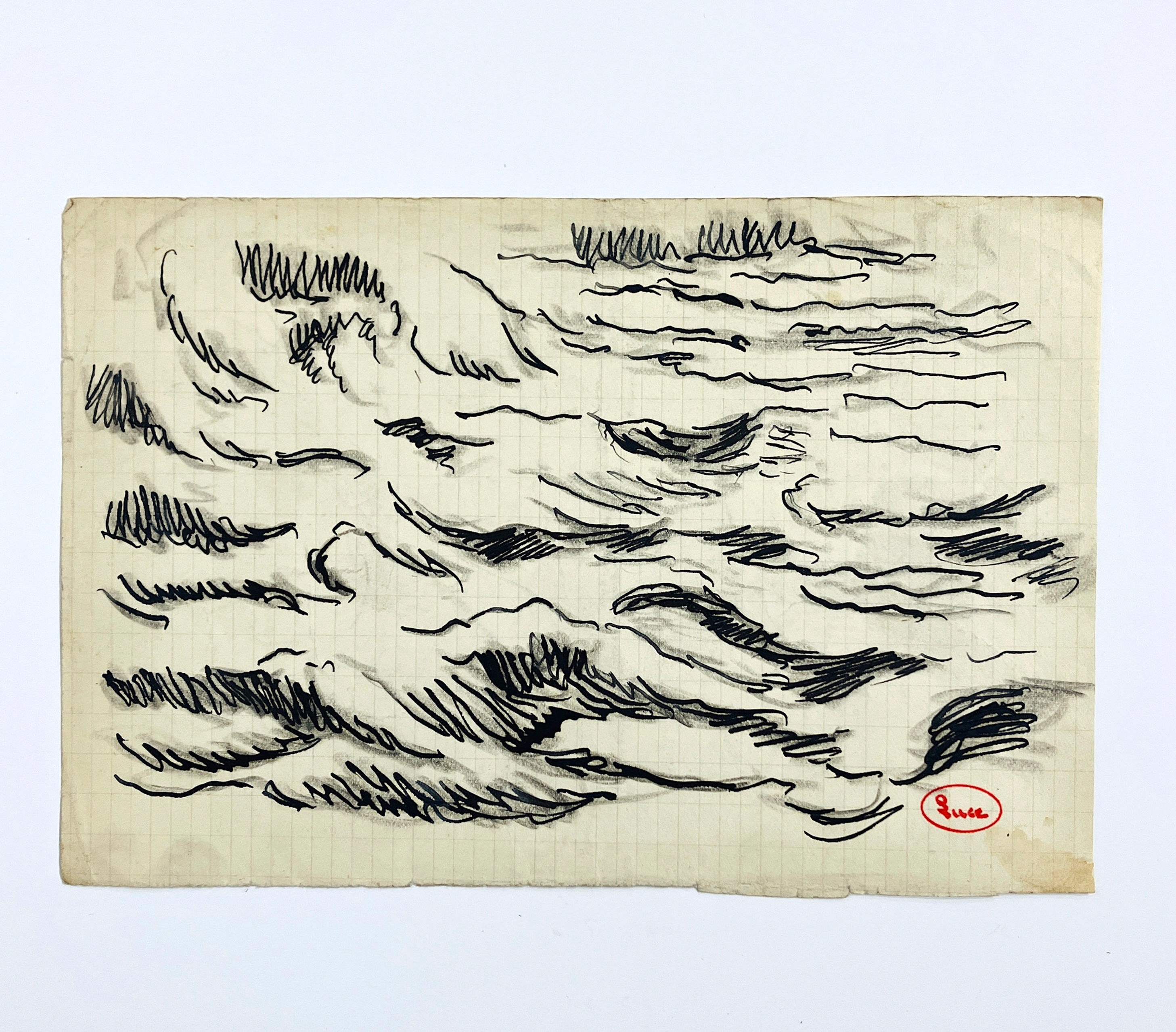 Maximilien Luce (1858-1941). Etude de vagues.  Vers 1900.