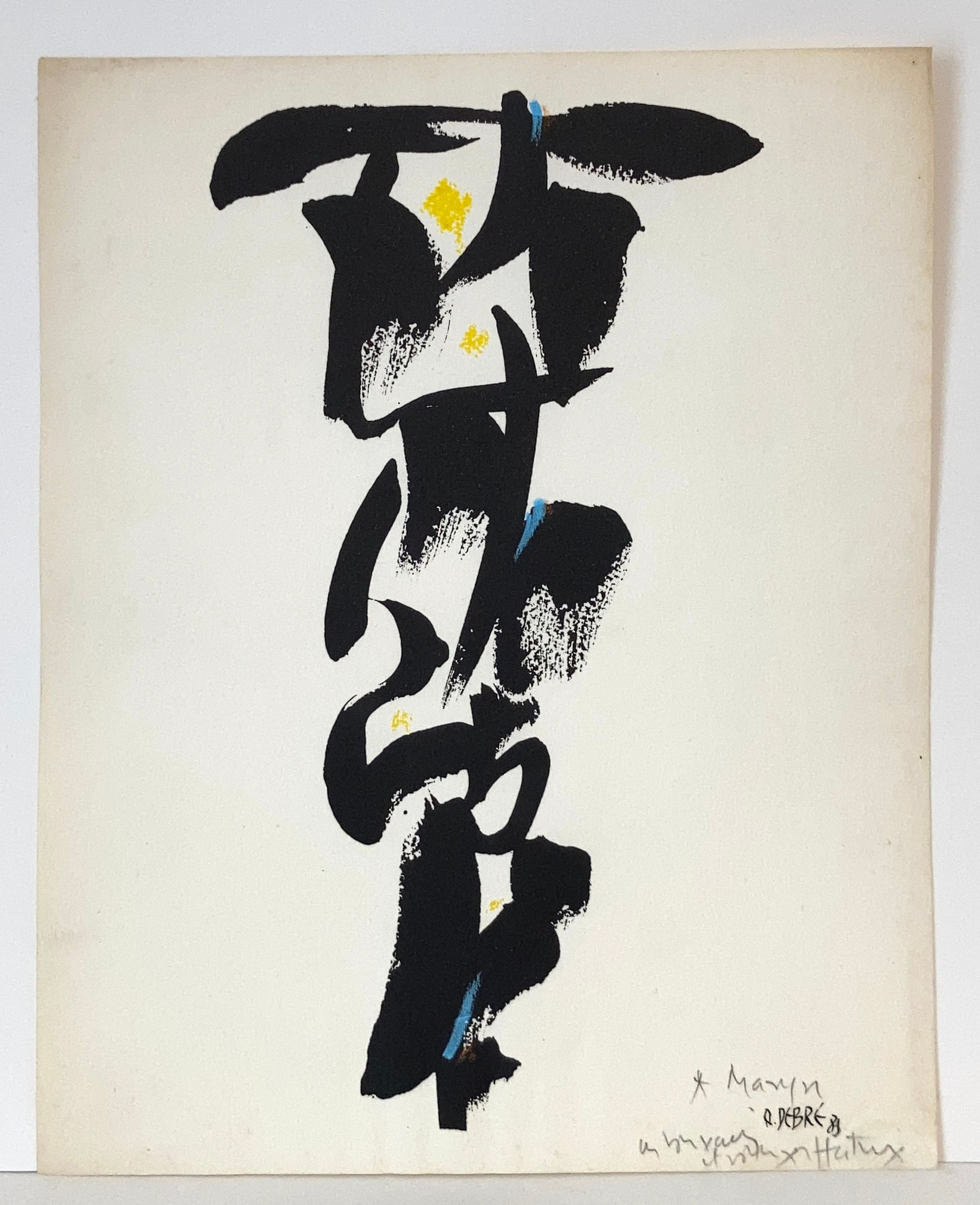 Olivier Debré (1920-1999) Signe-personnage. 1981. Lithographie.