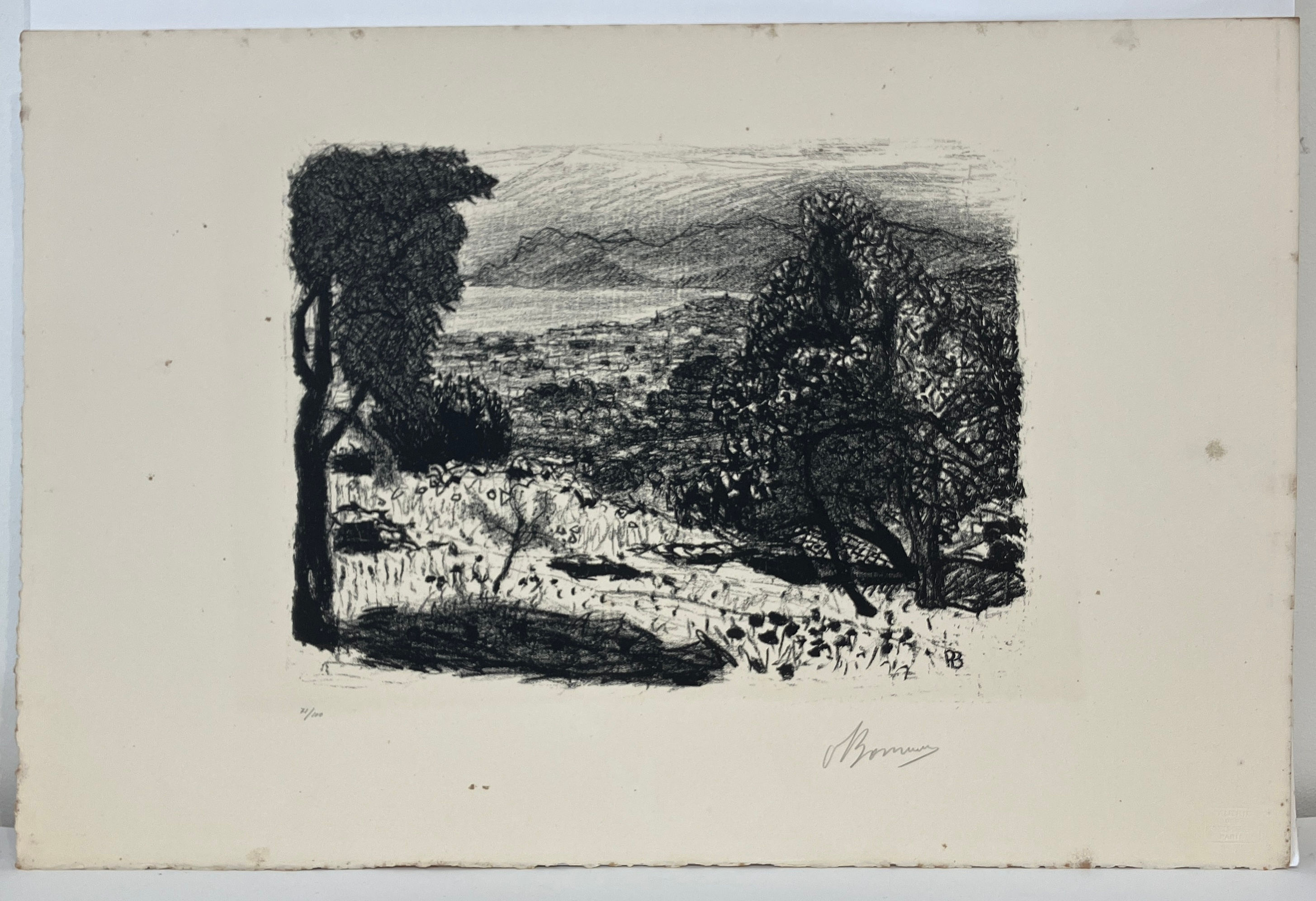 Pierre Bonnard (1867-1947). Paysage du Midi. 1925. Lithographie.