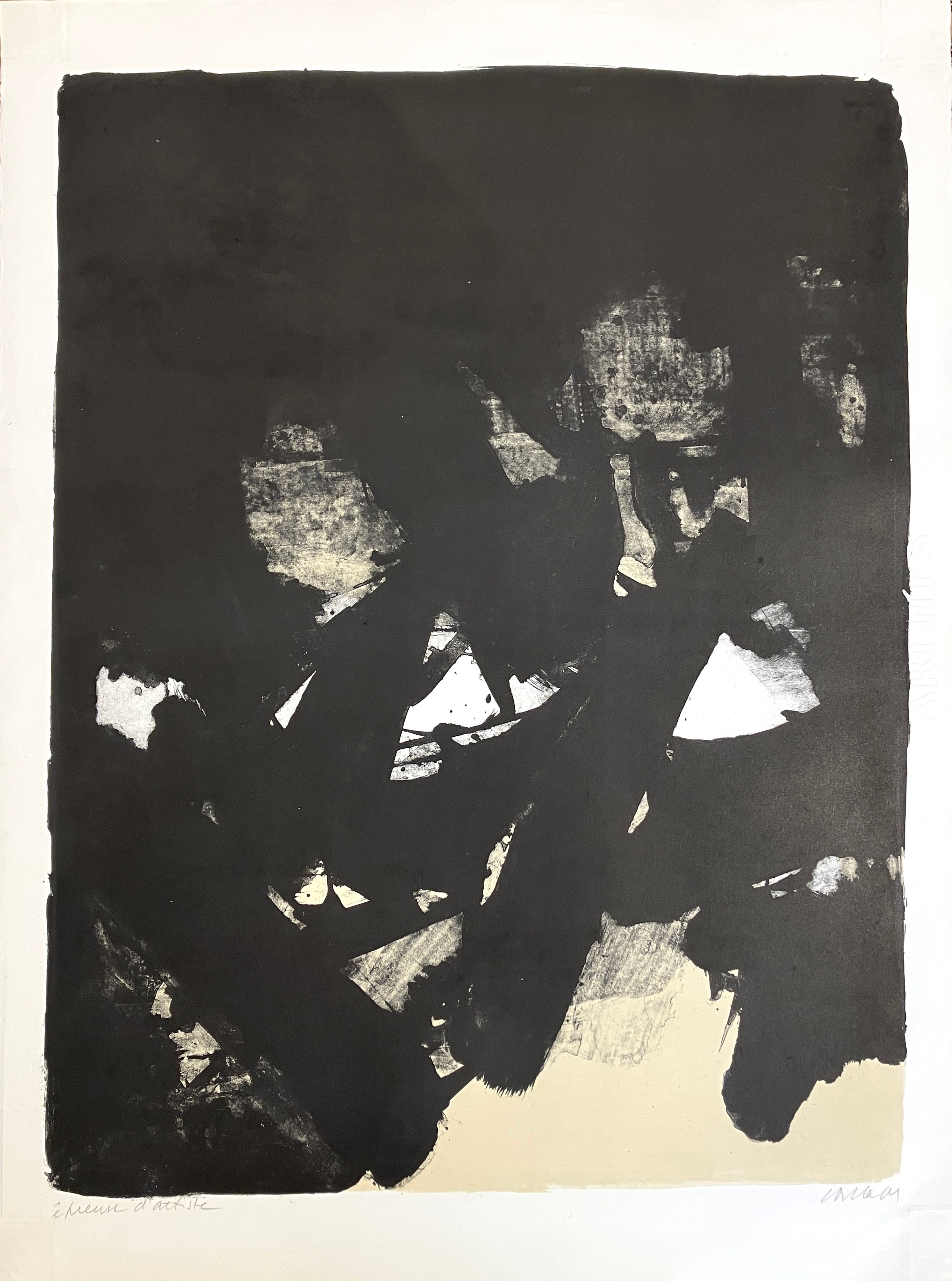 Pierre Soulages (1919-2022). Lithographie 13, 1964. Signé.