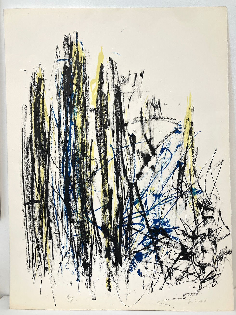 Joan Mitchell (1925-1992).Trees (black, yellow and blue) - circa 1990.