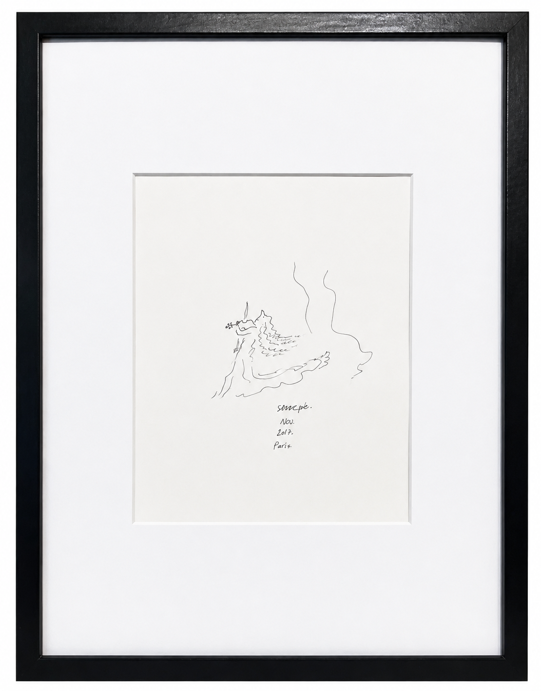 Jean-Jacques Sempé (1932-2022). La violoniste, 2017. Encre signée.