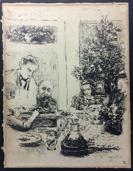 Edouard Vuillard (1868-1940). Le repas. 1935. Lithographie signée.