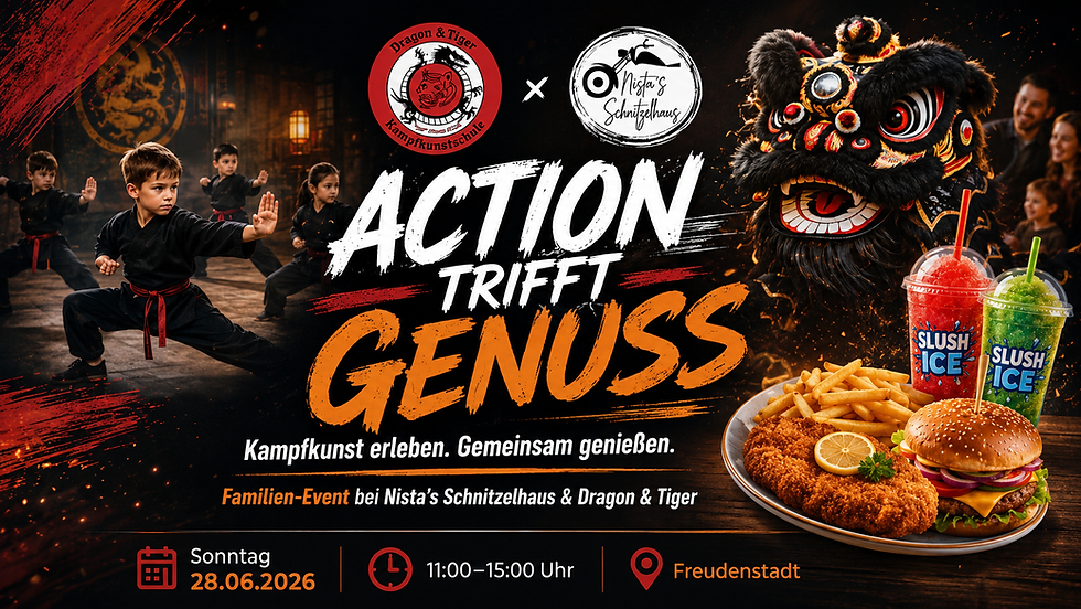 Action trifft Genuss: Familien-Event bei Nista’s Schnitzelhaus und Dragon & Tiger Kampfschule