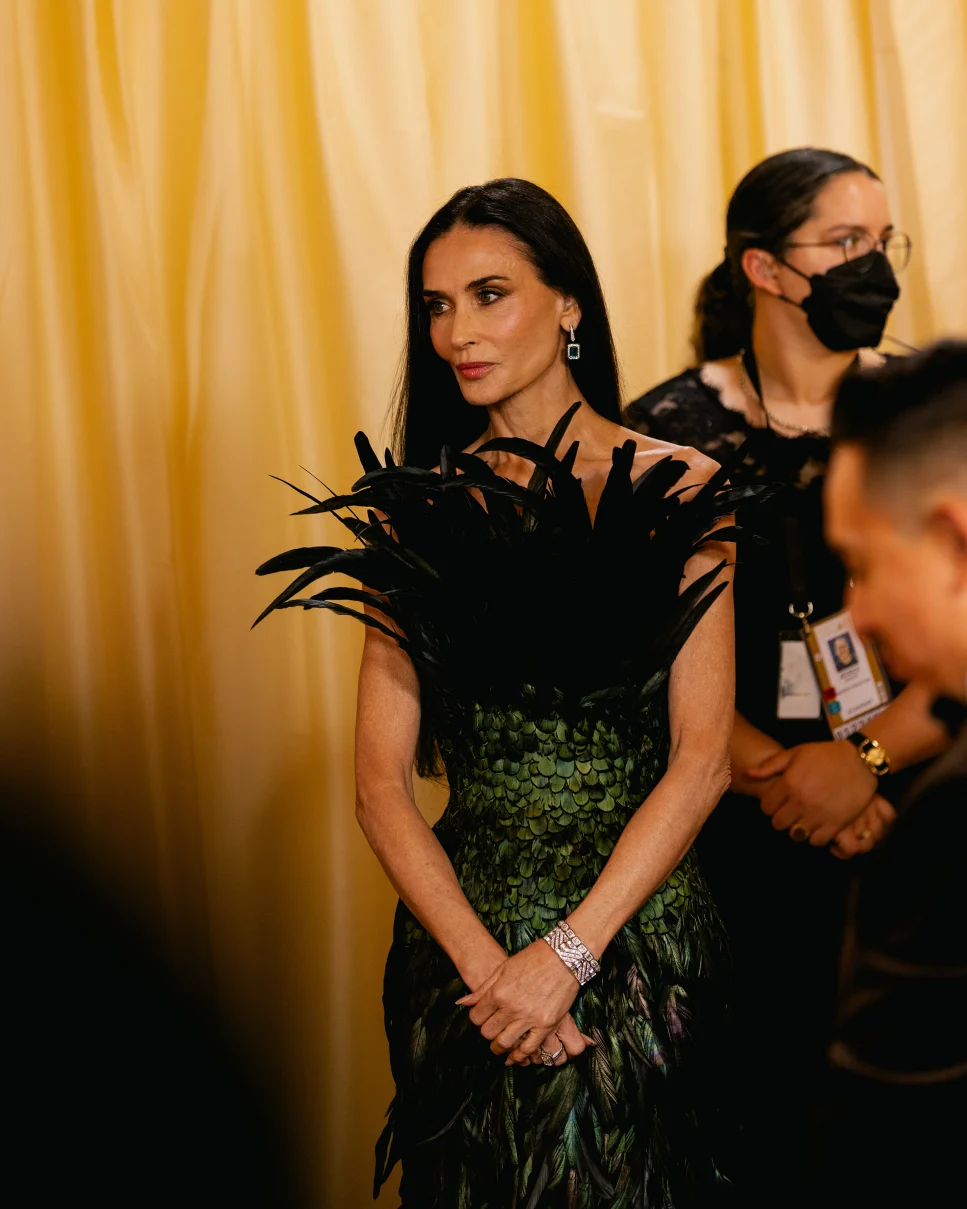 Demi Moore on the red carpet at the Academy Awards in Los Angeles, on March 15, 2026.Jennelle Fong for CNN)