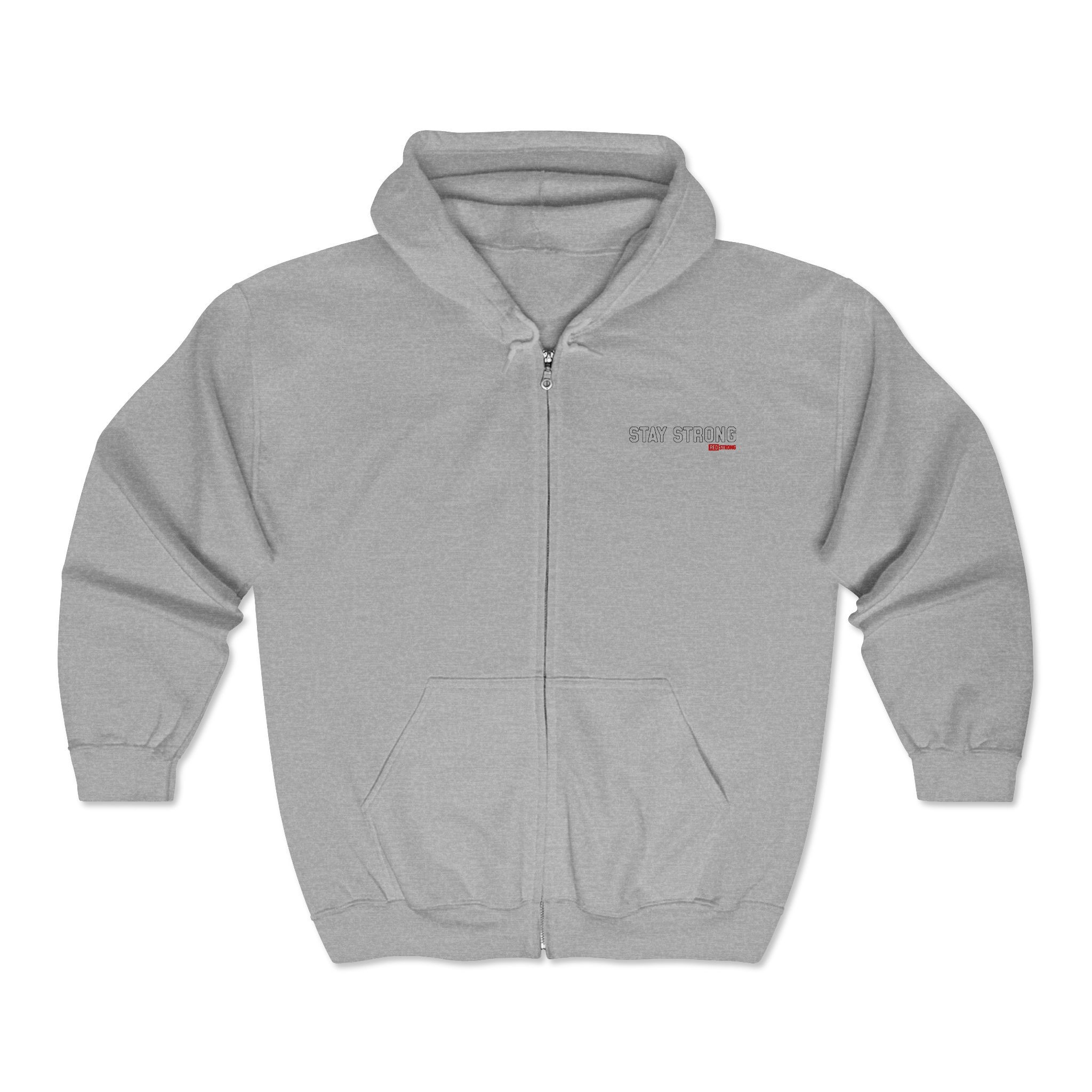 Stay Strong Full-Zip Hoodie - Light Grey
