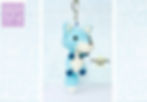 front view of the first blue fox keychain with the ears the same colour as the body