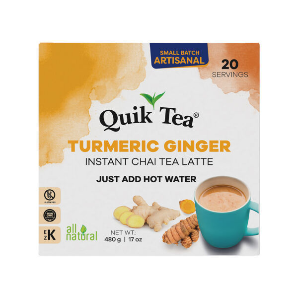 QuikTea Turmeric Ginger Chai Tea Latte – 20 Count