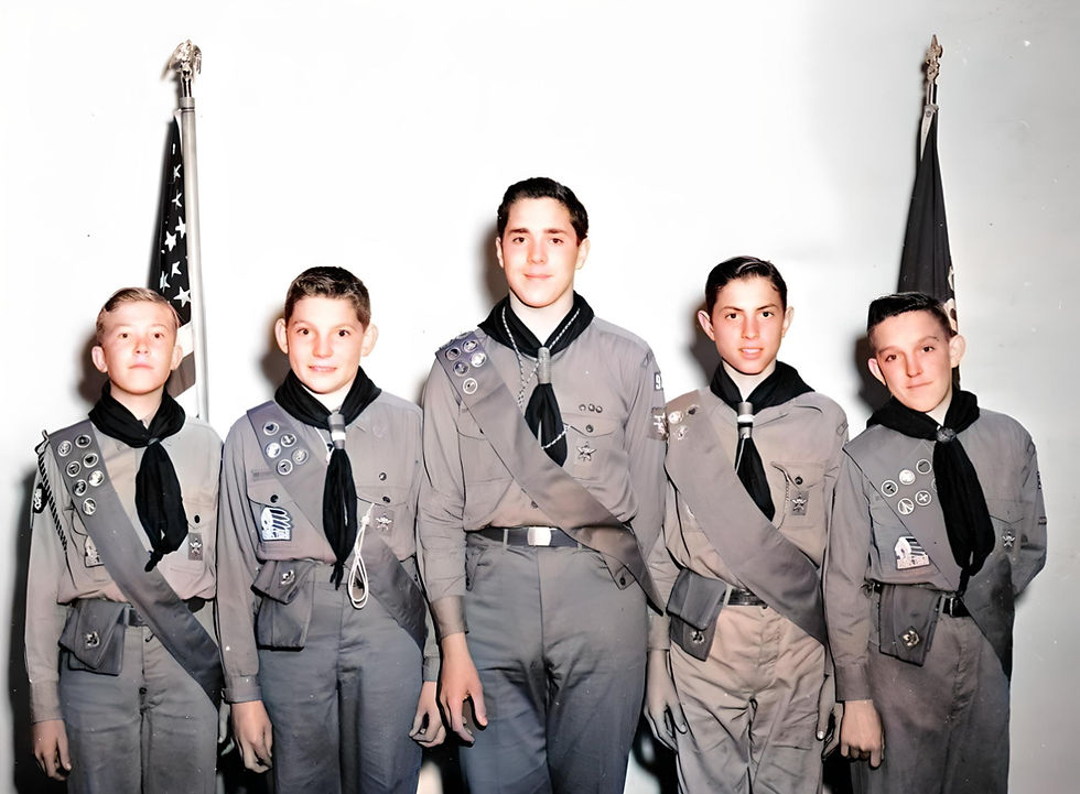 Billy Borough, Norman Quinn, Bob Smith, Ronald Voda, and Leo O'Connor Jr, 1949