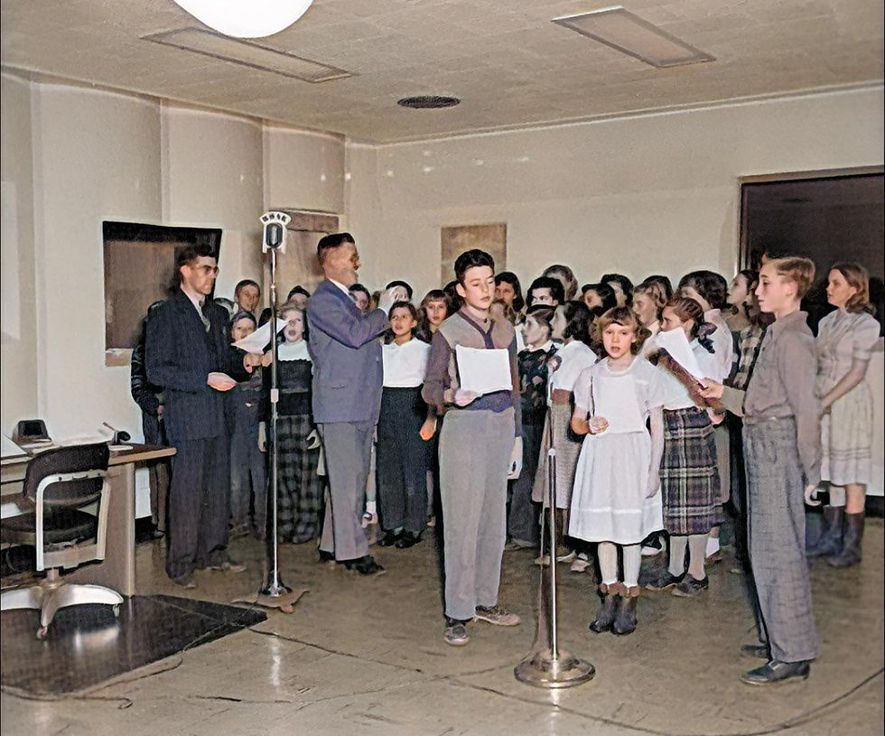 St. John Lutheran School students performing at WHAK, December 3, 1949
