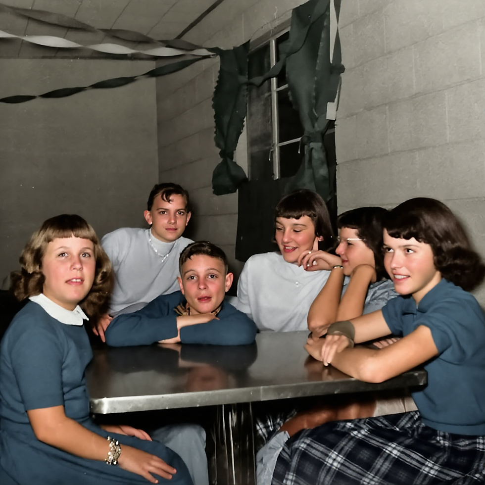 John Bunton's Valentine's Day themed 14th Birthday Party, 1957
