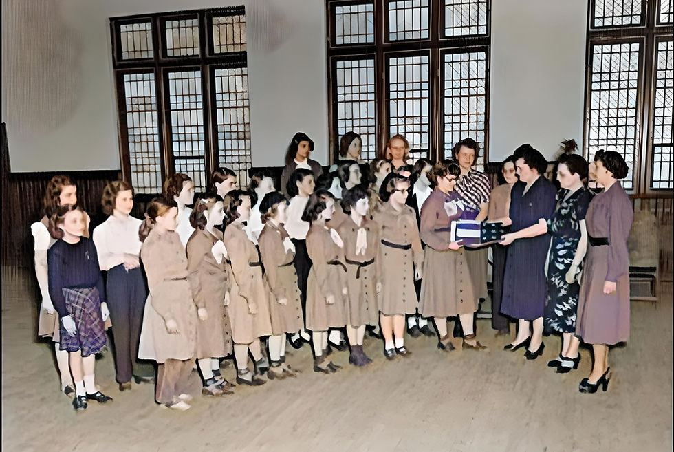 Members of the Westminster Church Girl Scouts, 1950