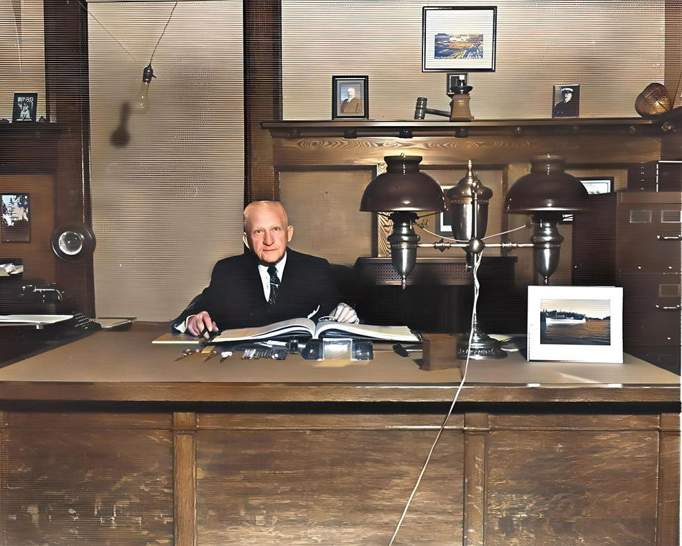 Paul Hoeft in his study at Huron Heights