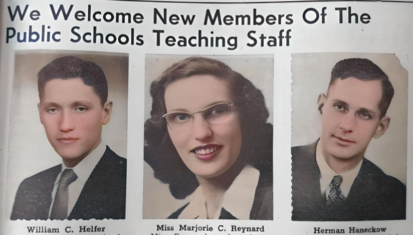 New Faculty in 1949 included William Helfer, Marjorie Reynard, and Herman Haneckow
