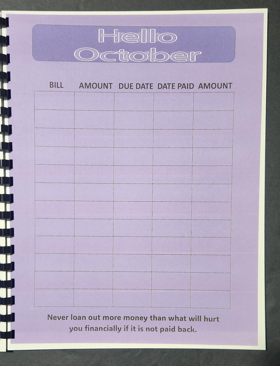 Thumbnail: Bill Pay Book