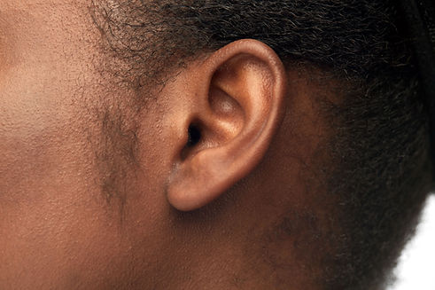 close up of woman's ear