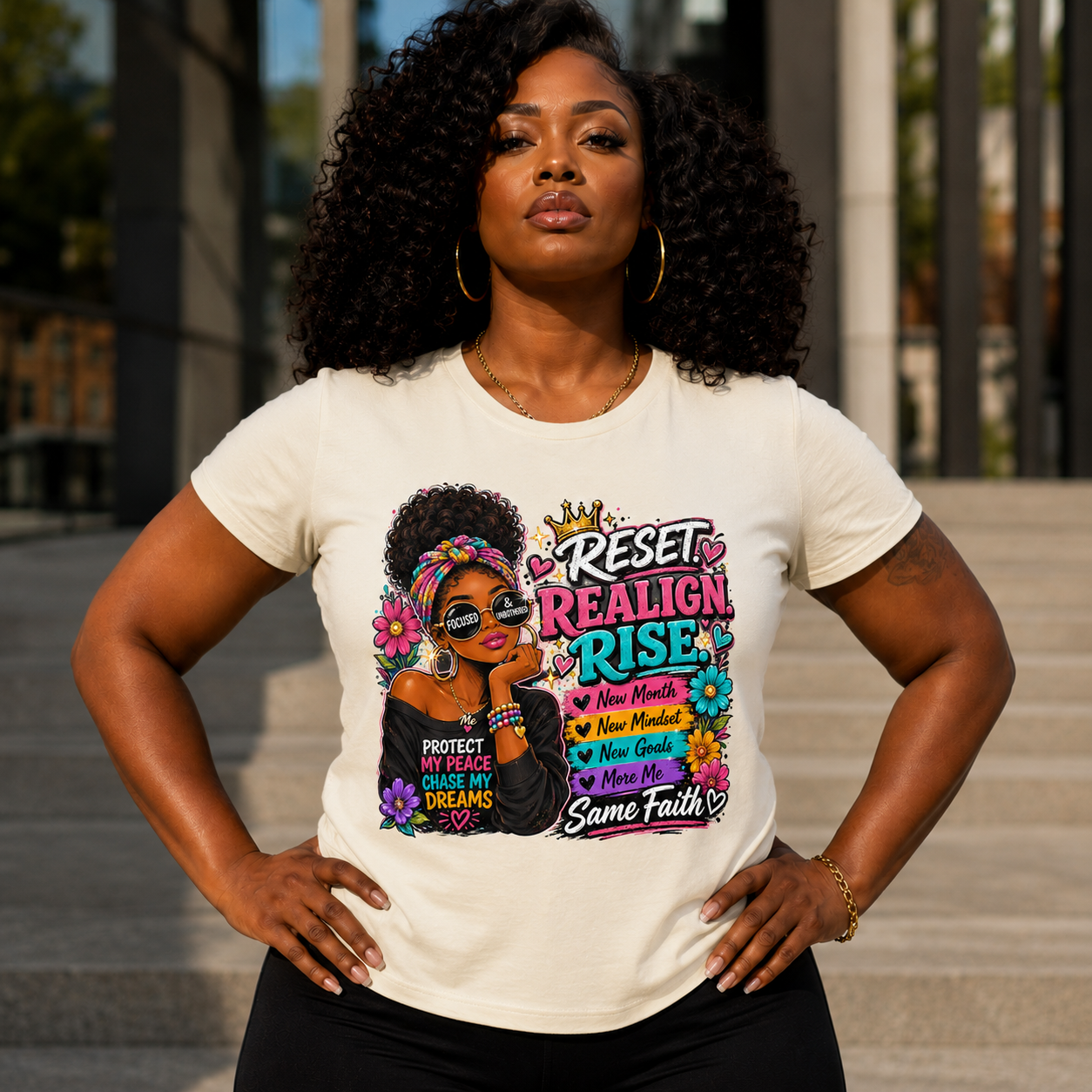 Reset, Realign, Rise Graphic Tee