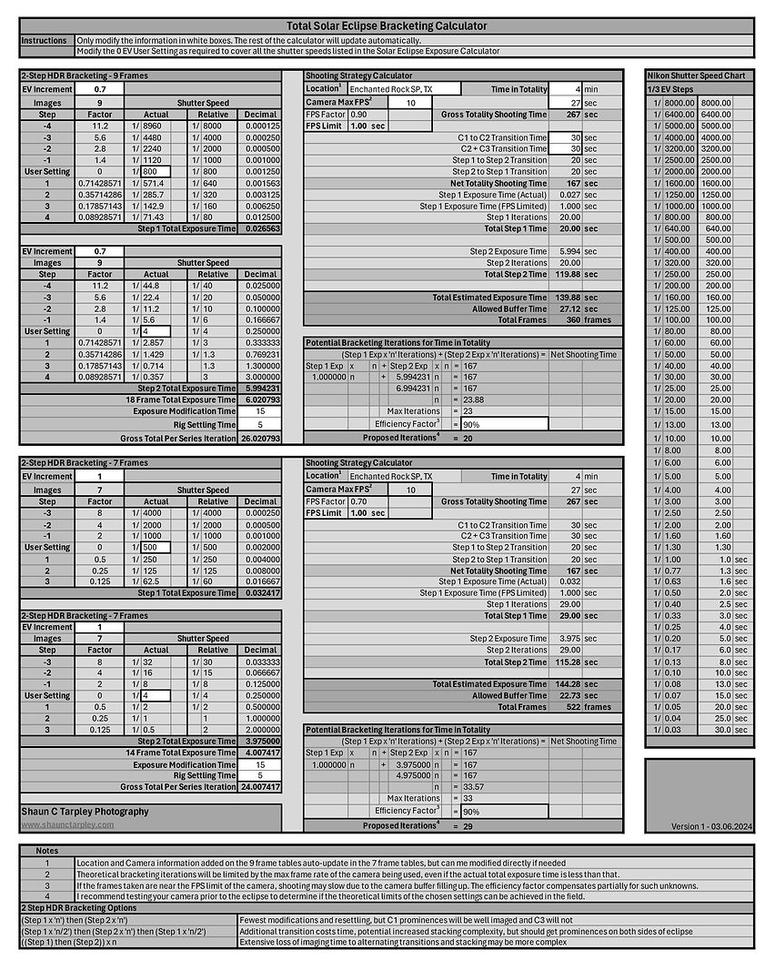 Total Solar Eclipse Bracketing Calculator
