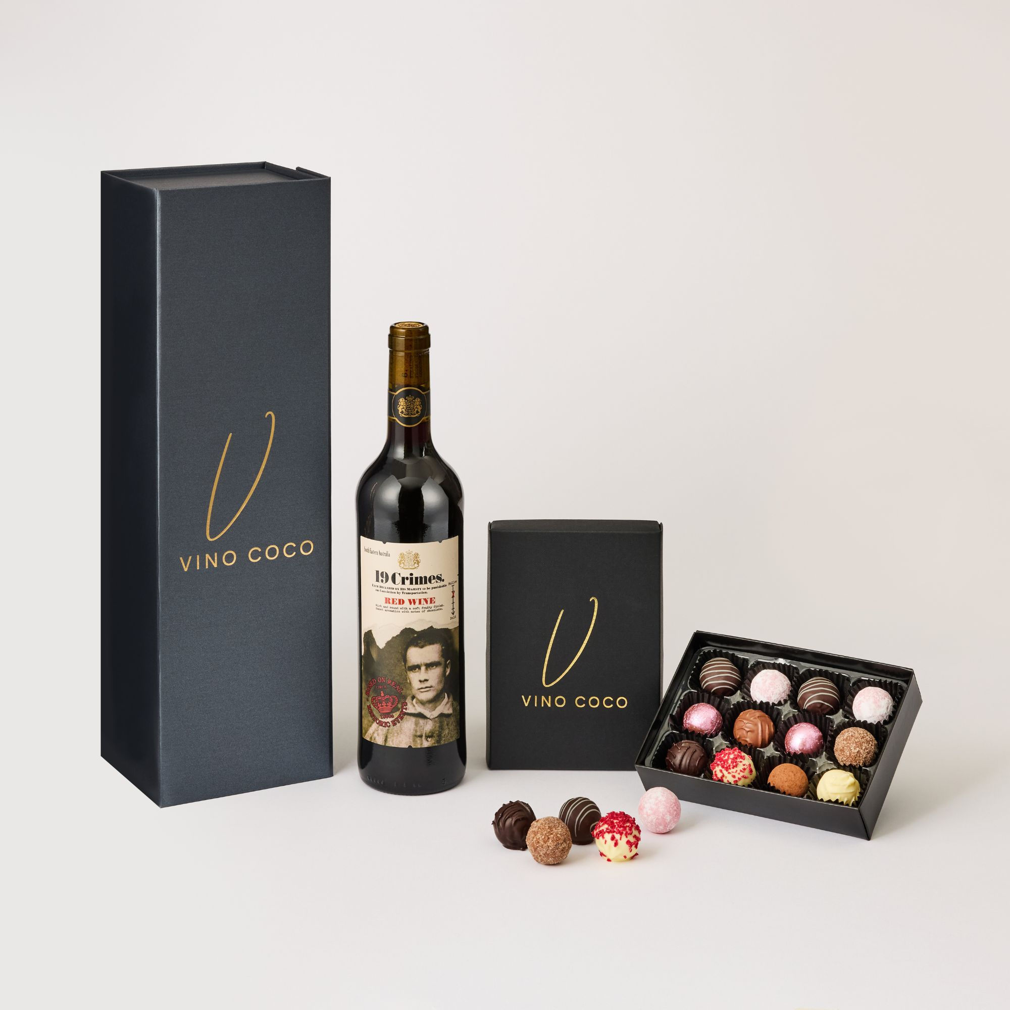 19 Crimes Red Wine Gift Set with 12 Luxury Truffles
