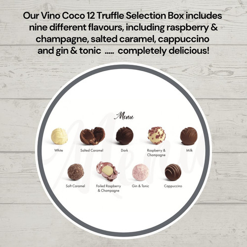 Vino Coco Organic Pinot Noir Red Wine Gift Set | Organic Pinot Noir Gift Set With 12 Luxury Chocolate Truffles - 13.5% ABV