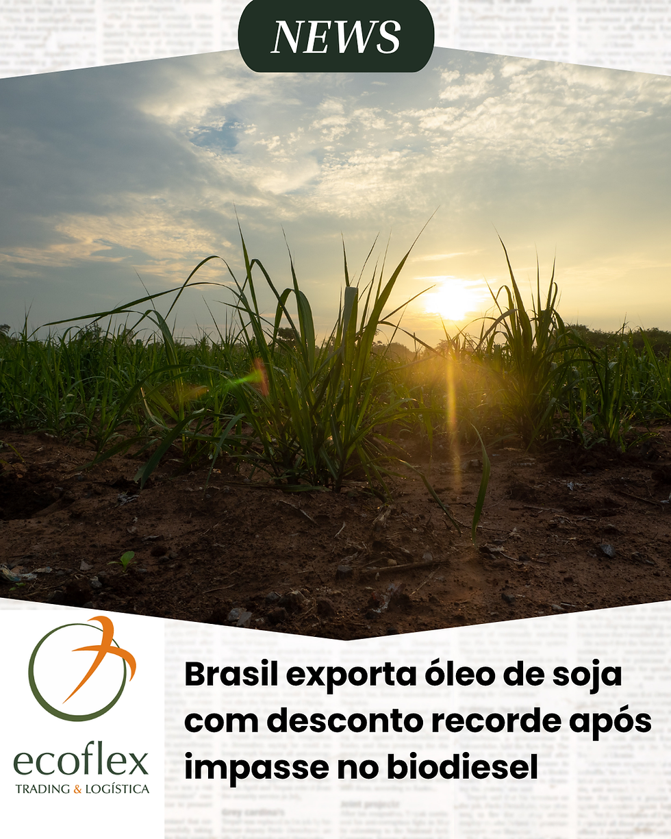 Brasil exporta óleo de soja com desconto recorde após impasse no biodiesel