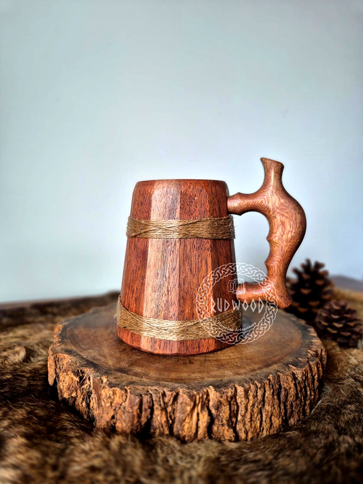 Caneca Cedrilho 350 ml com rami e cabo rústico