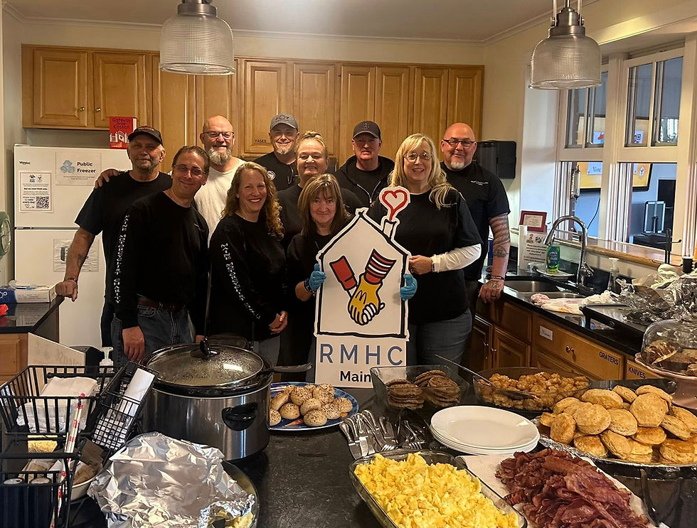 MMC Members serving up Sunday morning breakfast for families staying at the Ronald McDonald House in Portland, ME