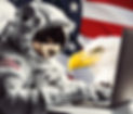 Government Deals Blog–Astronaut writing blog in front of eagle and US flag