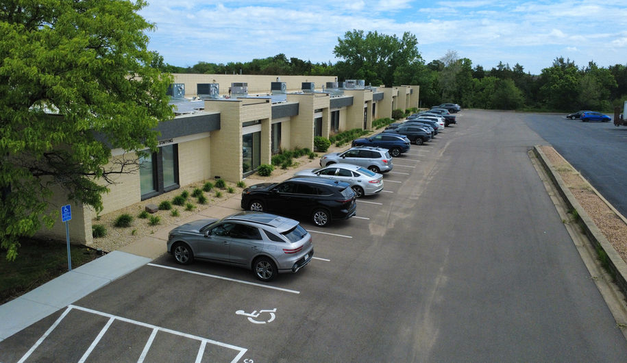 Lyndale Office Flex buildings and parking lot.