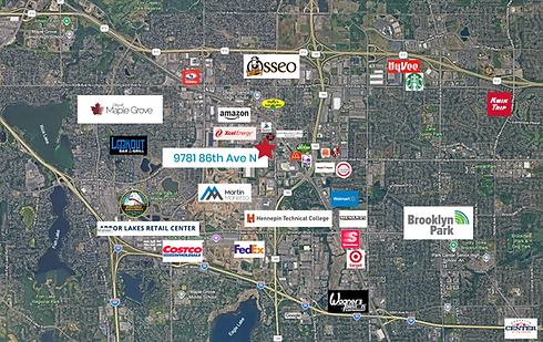 Aerial map of 9781 86th Ave N near Maple Grove and Brooklyn Park.