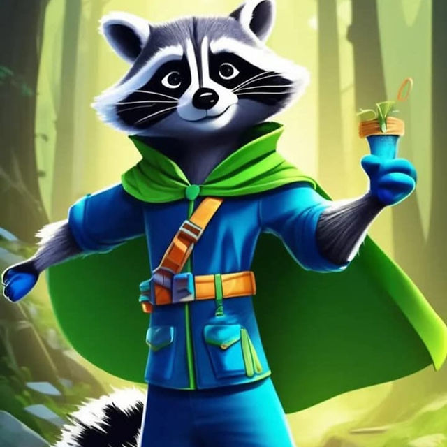 Racoon, a symbol of The Recycling Kid