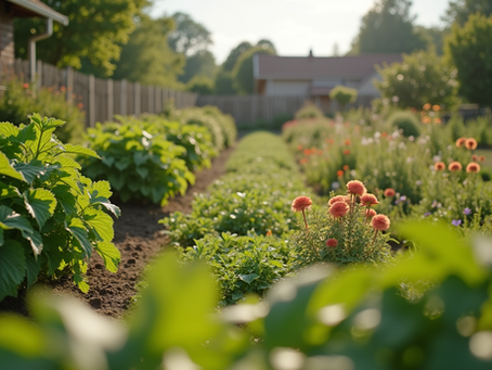 A community garden promoting sustainable living.